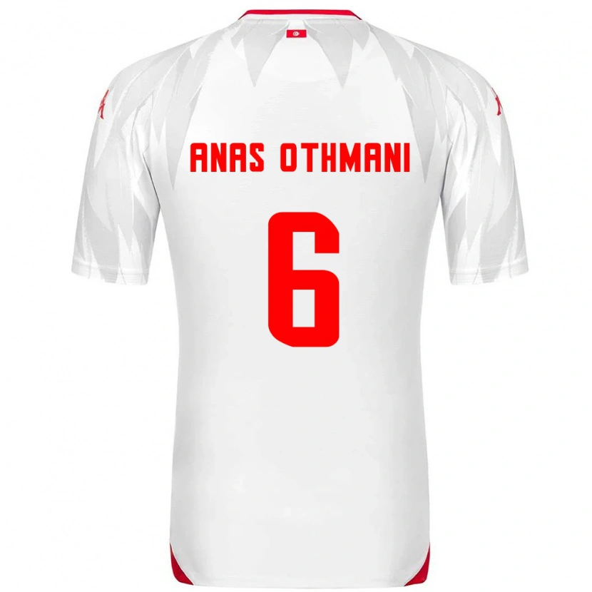 Danxen Men Tunisia Mohamed Anas Othmani #6 White Red Home Jersey 26-28 T-Shirt
