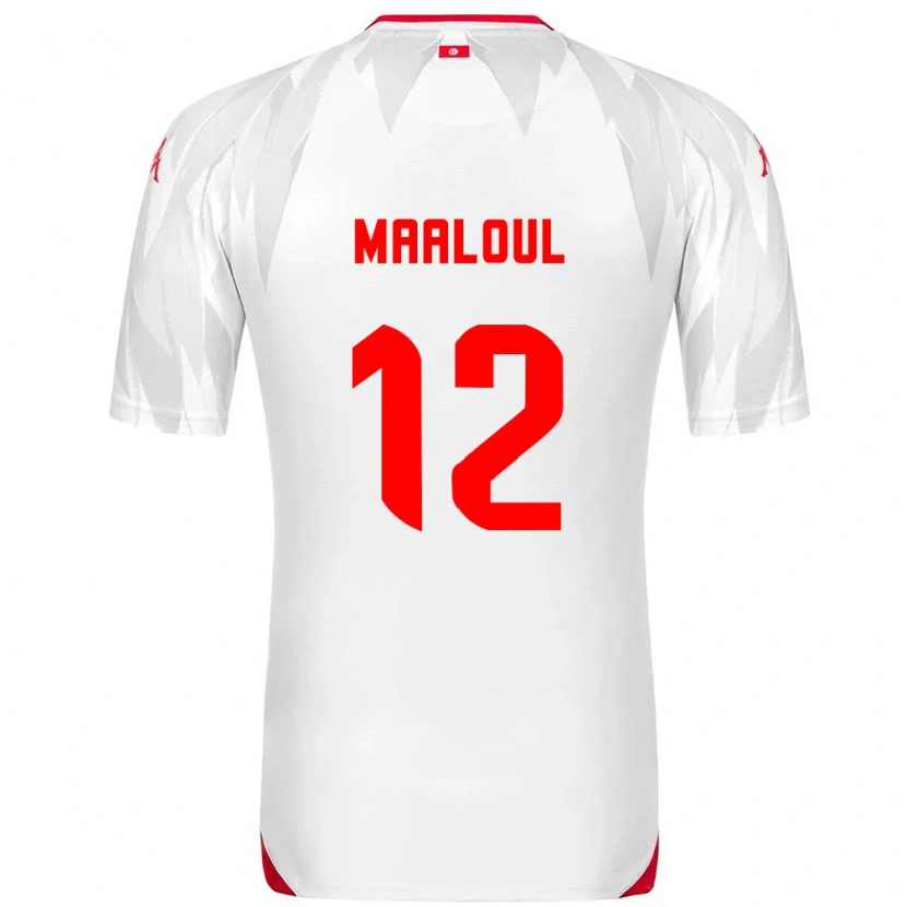 Danxen Men Tunisia Ali Maâloul #12 White Red Home Jersey 26-28 T-Shirt