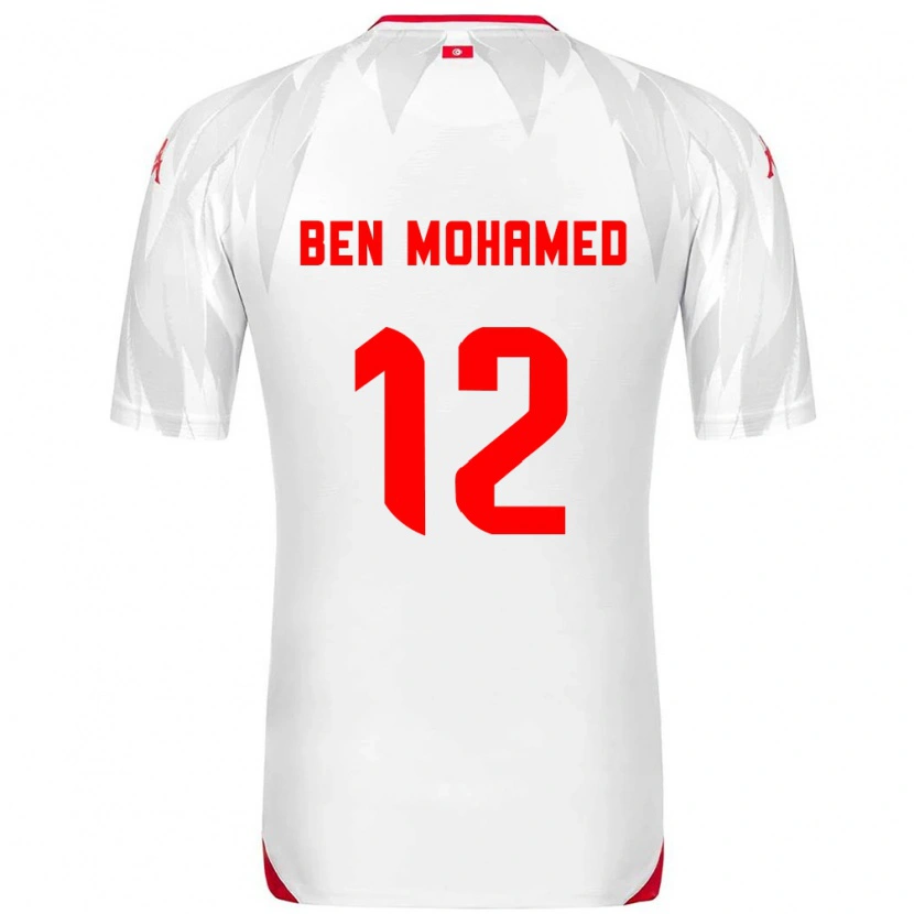Danxen Men Tunisia Ibtissem Ben Mohamed #12 White Red Home Jersey 26-28 T-Shirt
