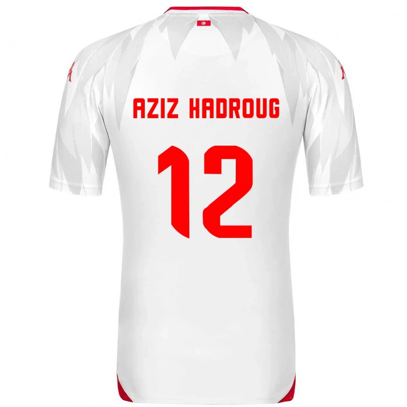 Danxen Men Tunisia Mohamed Aziz Hadroug #12 White Red Home Jersey 26-28 T-Shirt