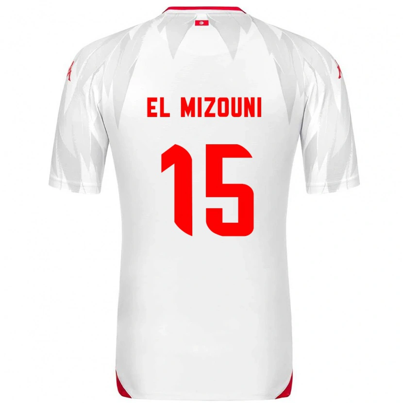 Danxen Men Tunisia Idris El Mizouni #15 White Red Home Jersey 26-28 T-Shirt