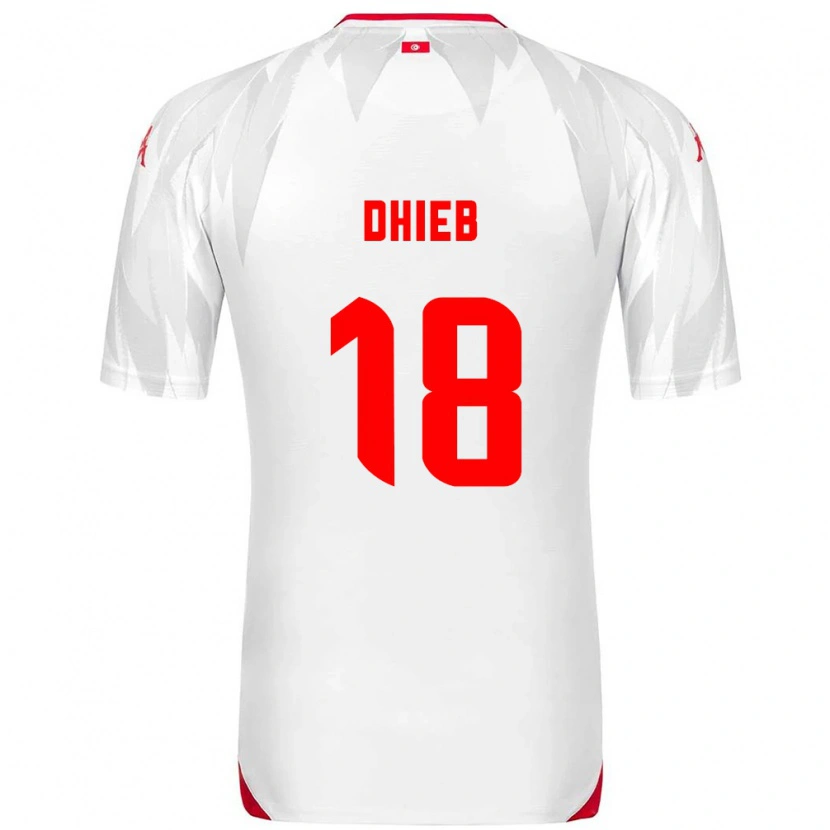 Danxen Men Tunisia Taha Dhieb #18 White Red Home Jersey 26-28 T-Shirt