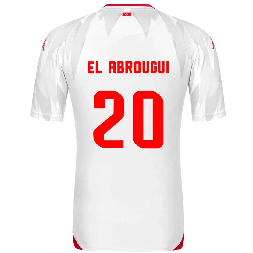 Danxen Men Tunisia Wassim El Abrougui #20 White Red Home Jersey 26-28 T-Shirt