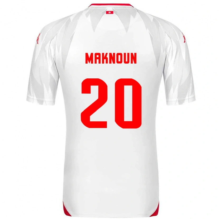 Danxen Men Tunisia Leila Maknoun #20 White Red Home Jersey 26-28 T-Shirt