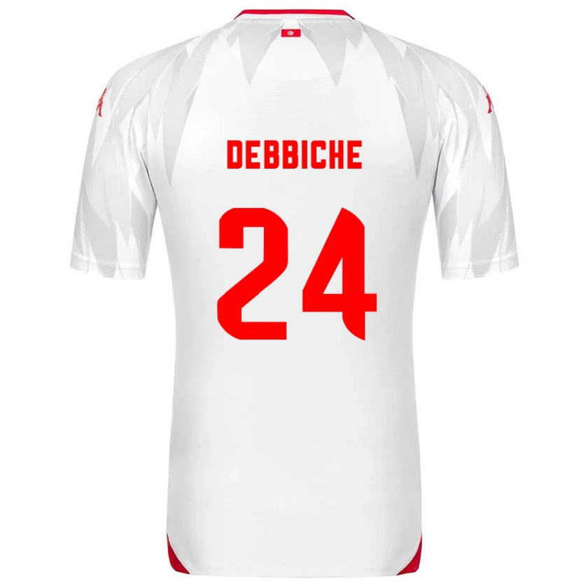 Danxen Men Tunisia Wael Debbiche #24 White Red Home Jersey 26-28 T-Shirt