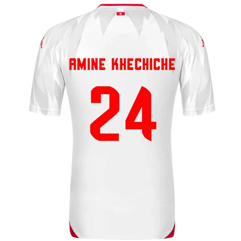 Danxen Men Tunisia Mohamed Amine Khechiche #24 White Red Home Jersey 26-28 T-Shirt