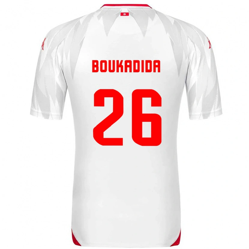 Danxen Men Tunisia Rayan Boukadida #26 White Red Home Jersey 26-28 T-Shirt
