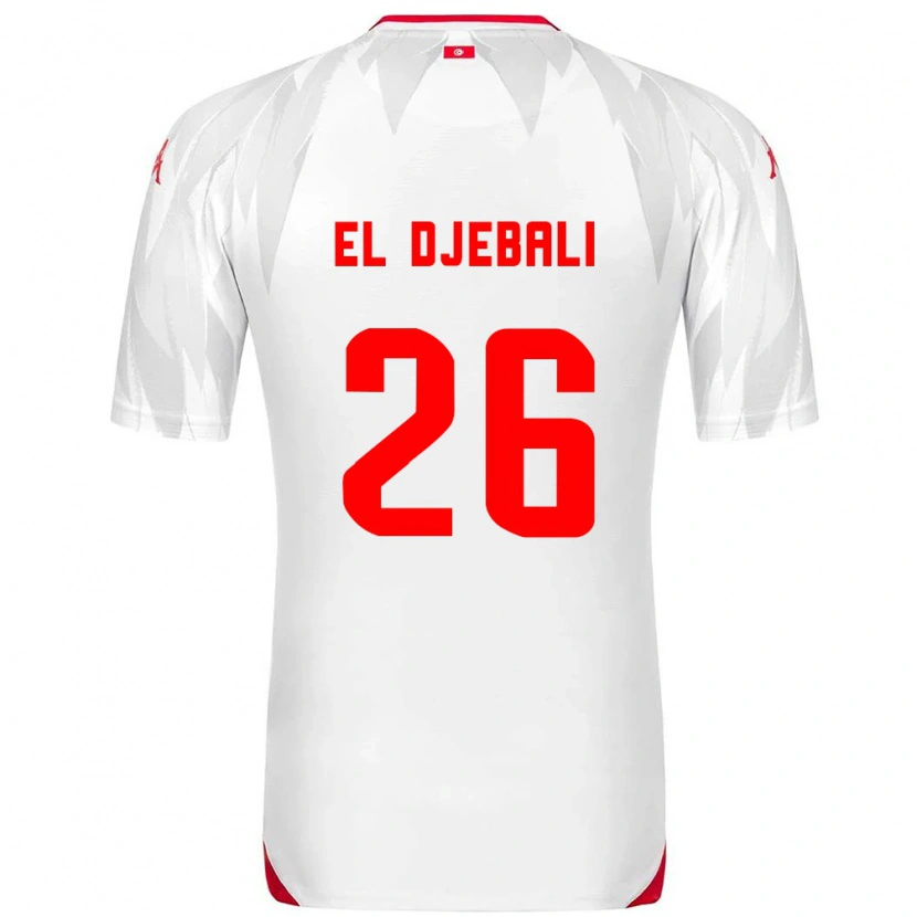 Danxen Men Tunisia Chaim El Djebali #26 White Red Home Jersey 26-28 T-Shirt