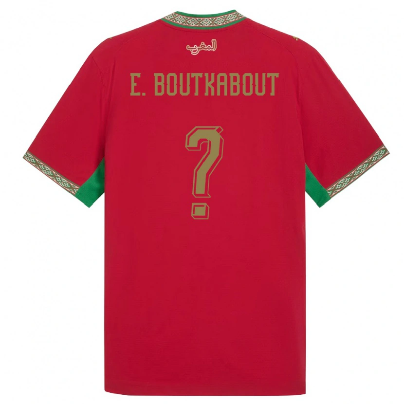 Danxen Men Morocco Saïf-Eddine Boutkabout #0 Red Green White Home Jersey 26-28 T-Shirt