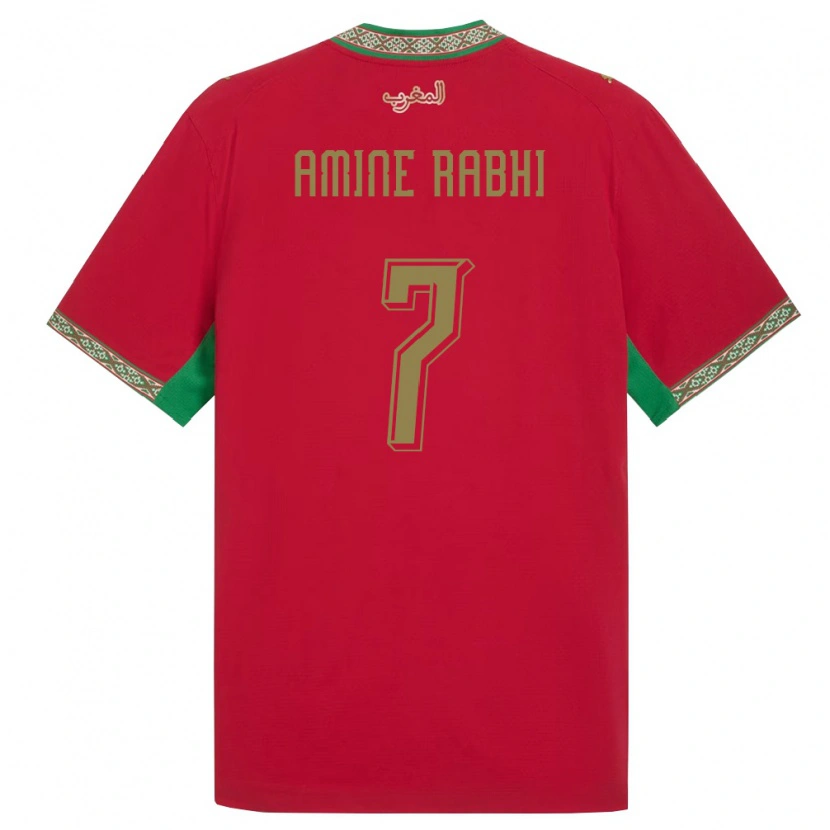 Danxen Men Morocco Mohamed Amine Rabhi #7 Red Green White Home Jersey 26-28 T-Shirt
