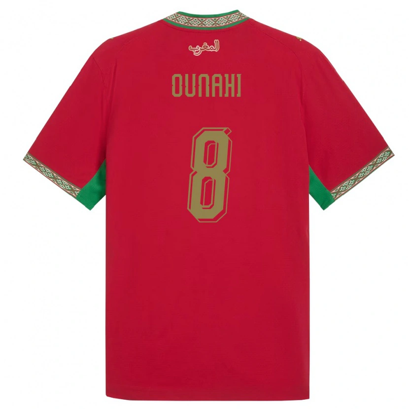 Danxen Men Morocco Azzedine Ounahi #8 Red Green White Home Jersey 26-28 T-Shirt