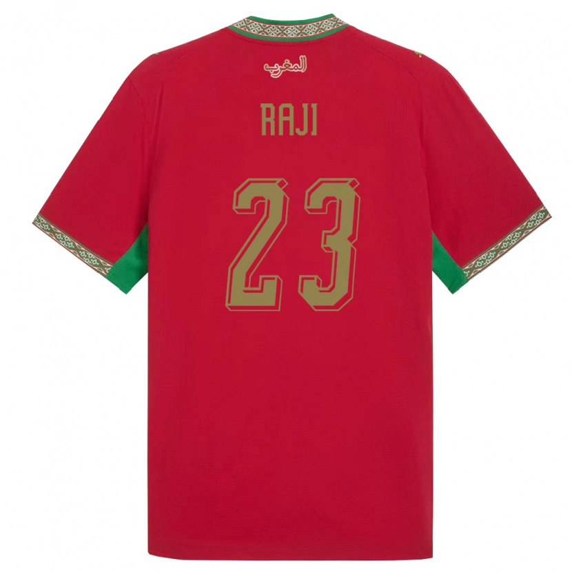 Danxen Men Morocco Hamza Raji #23 Red Green White Home Jersey 26-28 T-Shirt