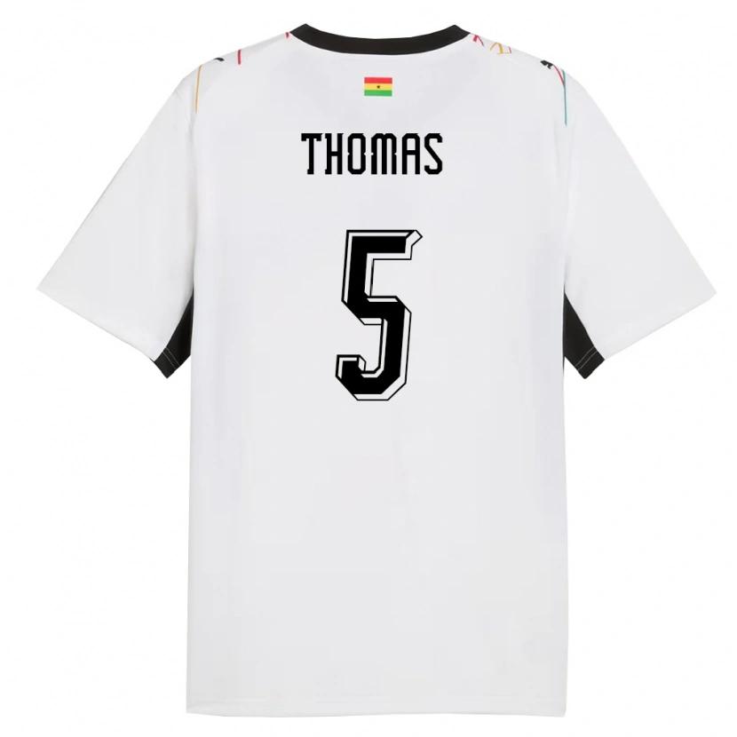 Danxen Men Ghana Thomas Partey #5 White Black Yellow Home Jersey 26-28 T-Shirt