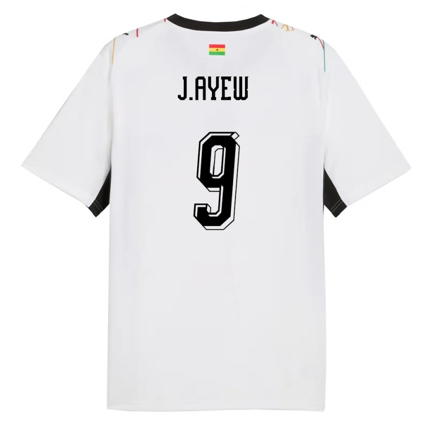 Danxen Men Ghana Jordan Ayew #9 White Black Yellow Home Jersey 26-28 T-Shirt