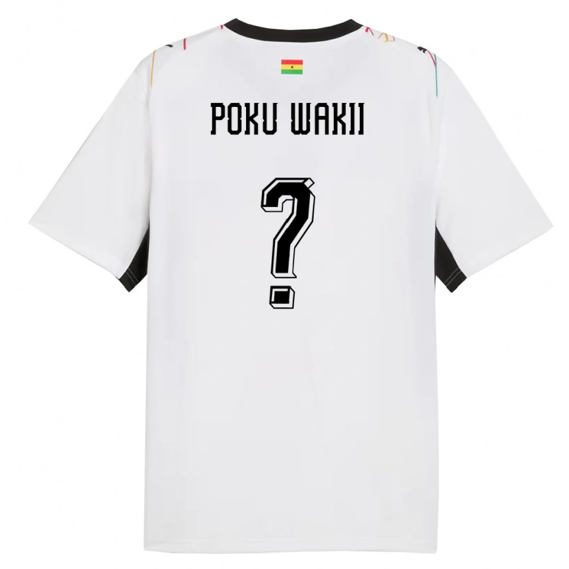 Danxen Men Ghana Godfred Poku Wakii #0 White Black Yellow Home Jersey 26-28 T-Shirt