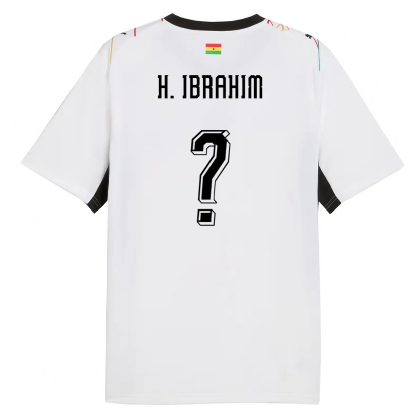 Danxen Men Ghana Hafiz Ibrahim #0 White Black Yellow Home Jersey 26-28 T-Shirt