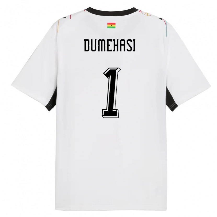 Danxen Men Ghana Fafali Dumehasi #1 White Black Yellow Home Jersey 26-28 T-Shirt
