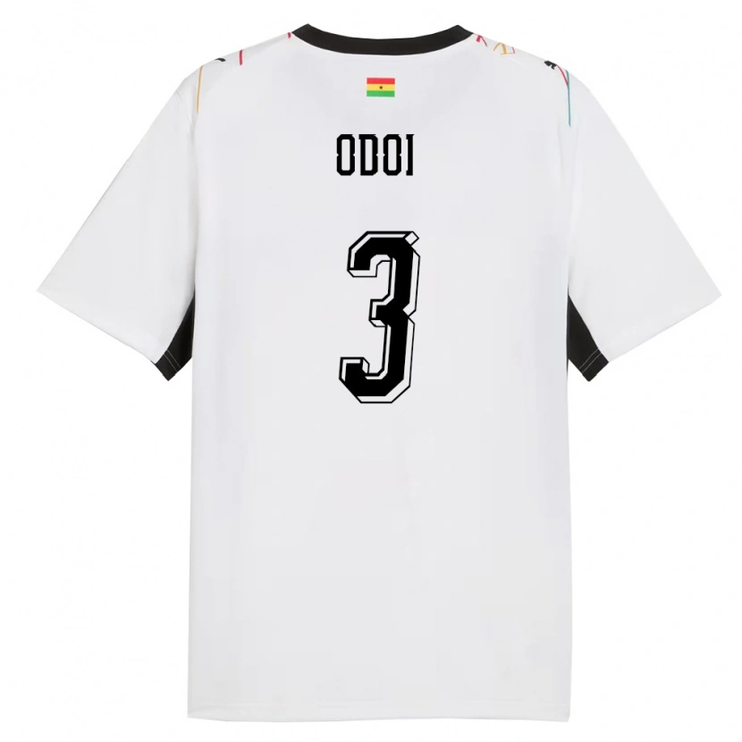 Danxen Men Ghana Denis Odoi #3 White Black Yellow Home Jersey 26-28 T-Shirt