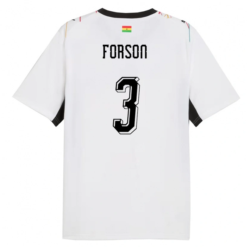 Danxen Men Ghana Amankwah Forson #3 White Black Yellow Home Jersey 26-28 T-Shirt