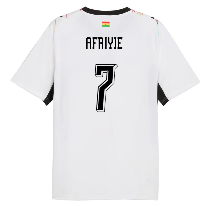 Danxen Men Ghana Jerry Afriyie #7 White Black Yellow Home Jersey 26-28 T-Shirt