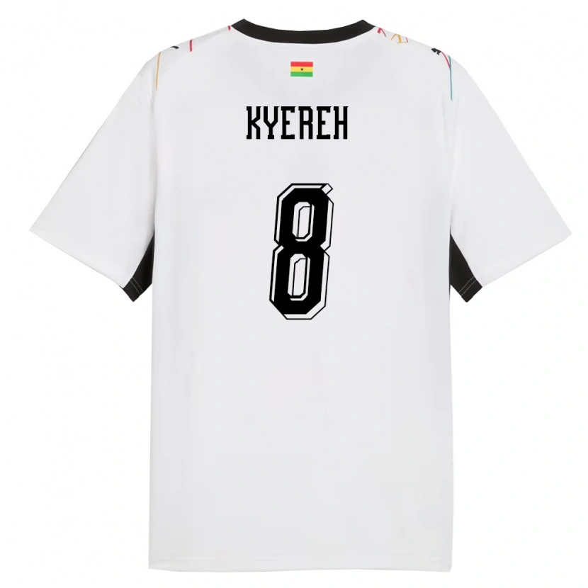 Danxen Men Ghana Daniel-Kofi Kyereh #8 White Black Yellow Home Jersey 26-28 T-Shirt