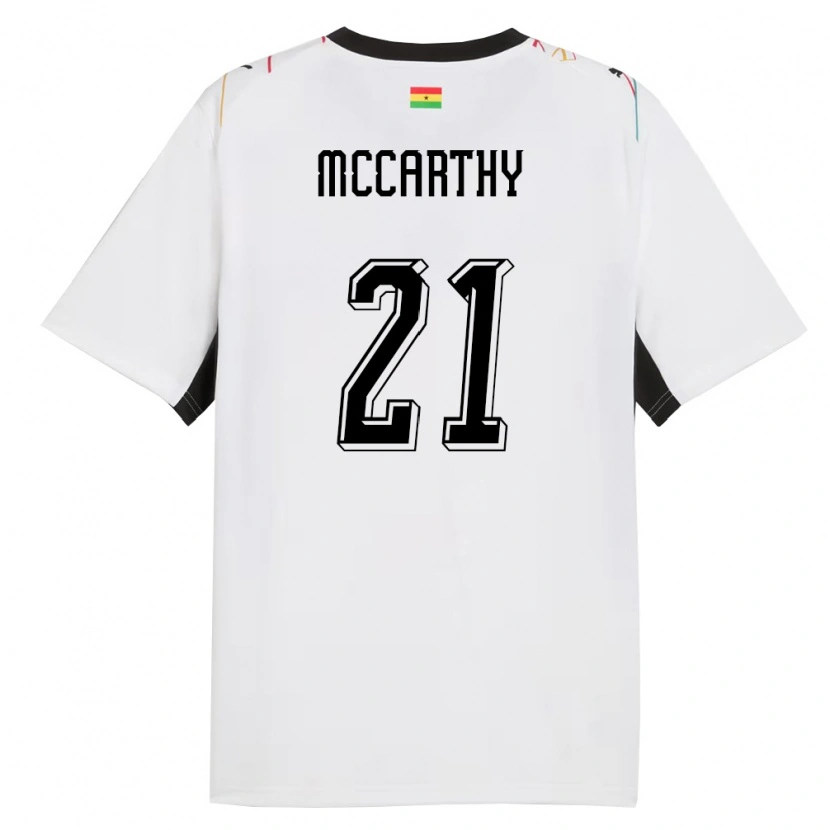 Danxen Men Ghana Kerrie Mccarthy #21 White Black Yellow Home Jersey 26-28 T-Shirt