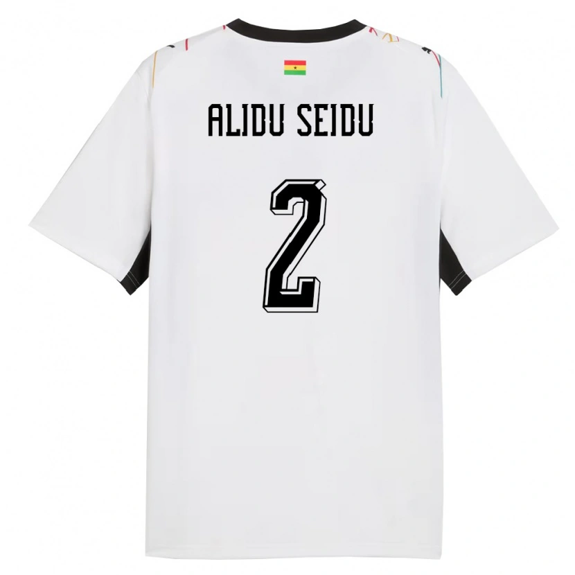 Danxen Men Ghana Alidu Seidu #2 White Black Yellow Home Jersey 26-28 T-Shirt