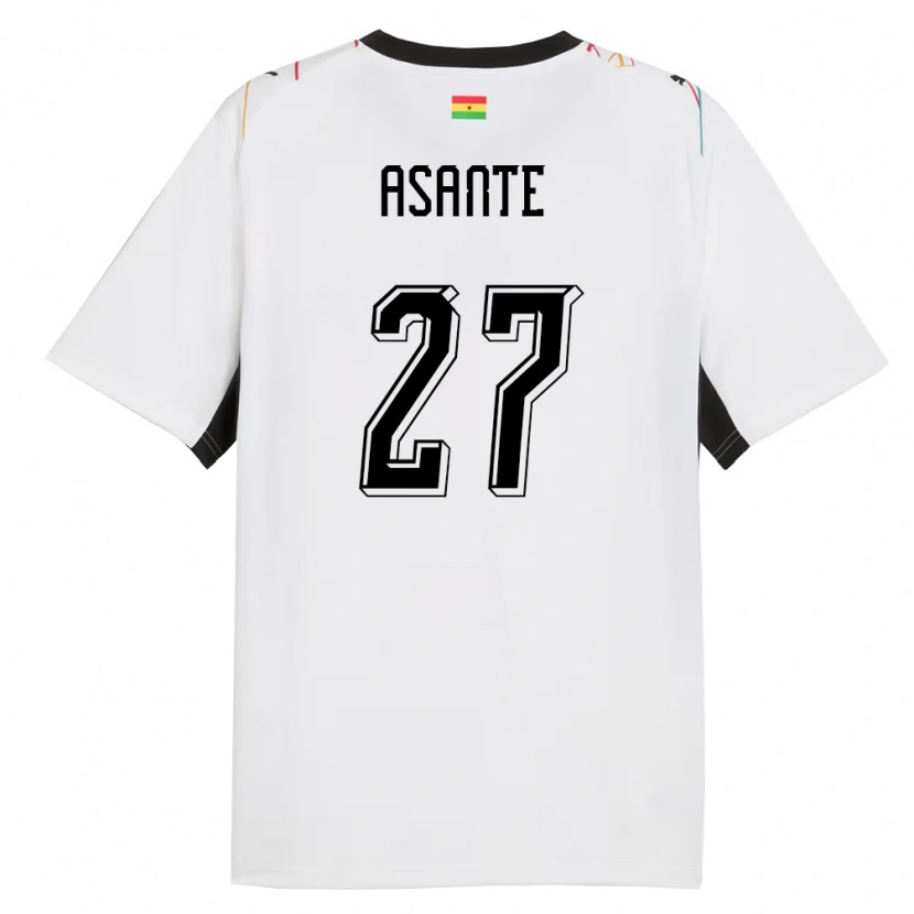Danxen Men Ghana Brandon Thomas-Asante #27 White Black Yellow Home Jersey 26-28 T-Shirt