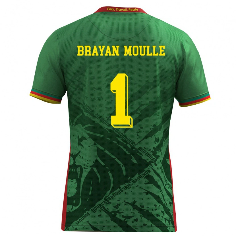 Danxen Men Cameroon Jason Brayan Moulle #1 Green Yellow Red Home Jersey 26-28 T-Shirt