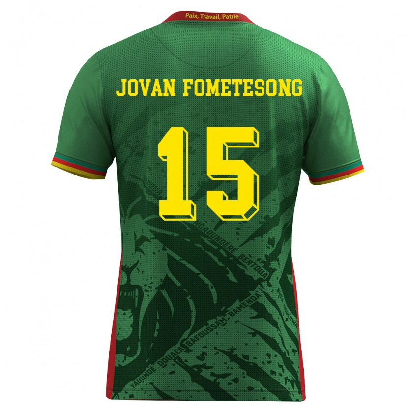 Danxen Men Cameroon Ralph Jovan Fometesong #15 Green Yellow Red Home Jersey 26-28 T-Shirt