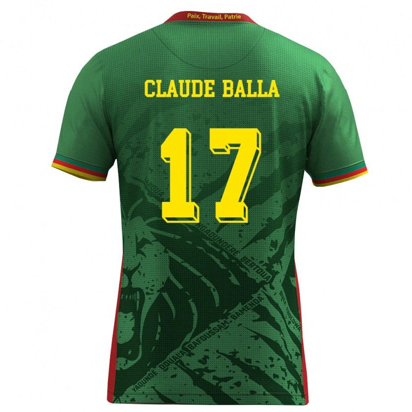 Danxen Men Cameroon Henri Claude Balla #17 Green Yellow Red Home Jersey 26-28 T-Shirt