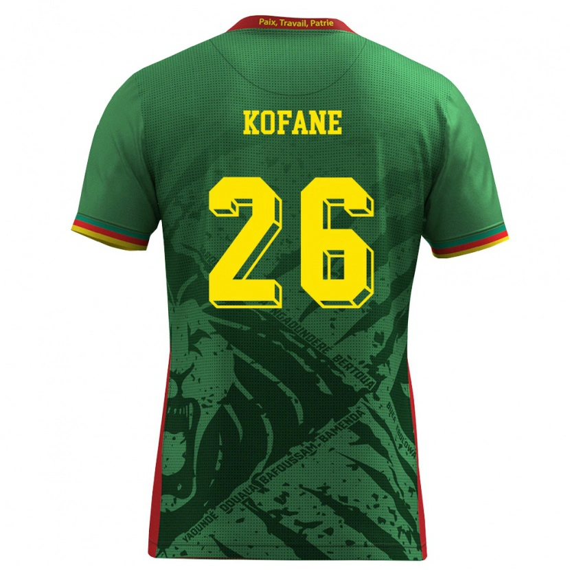 Danxen Men Cameroon Christian Kofane #26 Green Yellow Red Home Jersey 26-28 T-Shirt