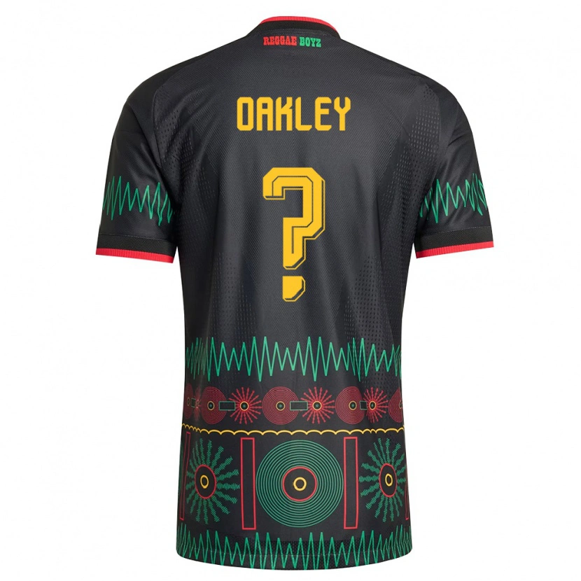 Danxen Men Jamaica Katie Oakley #0 Black Red Yellow Away Jersey 26-28 T-Shirt