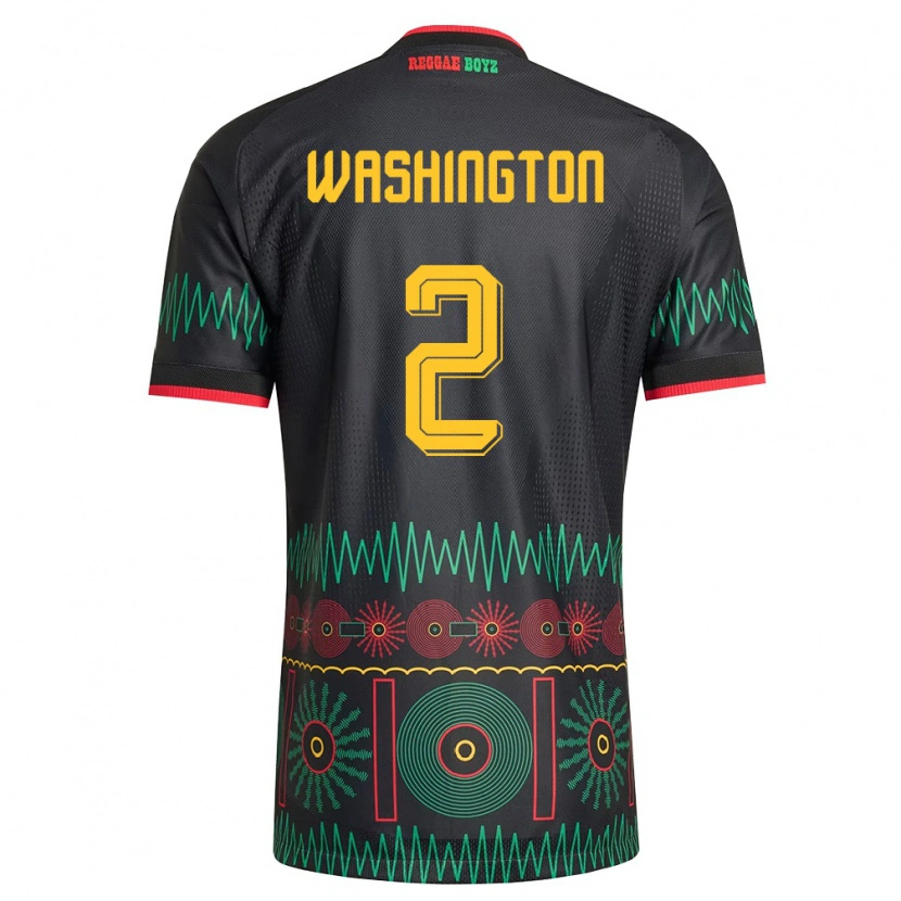 Danxen Men Jamaica Solai Washington #2 Black Red Yellow Away Jersey 26-28 T-Shirt