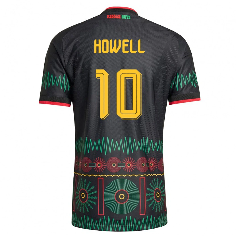 Danxen Men Jamaica Jabarie Howell #10 Black Red Yellow Away Jersey 26-28 T-Shirt