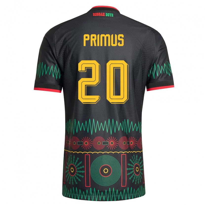 Danxen Men Jamaica Atlanta Primus #20 Black Red Yellow Away Jersey 26-28 T-Shirt