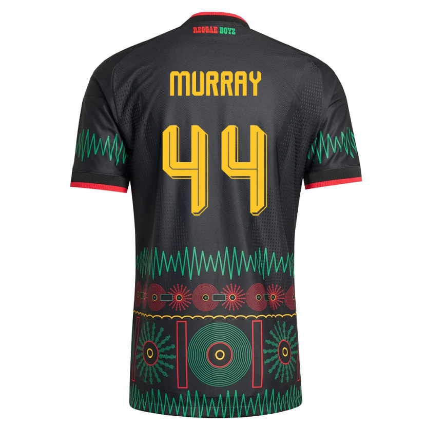 Danxen Men Jamaica Satara Murray #44 Black Red Yellow Away Jersey 26-28 T-Shirt