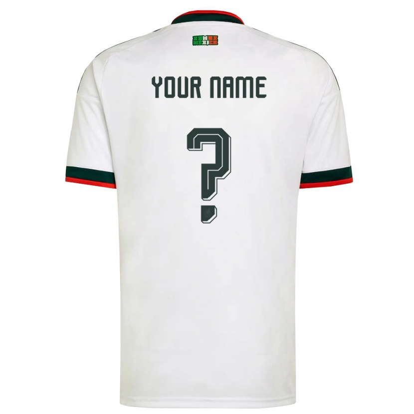 Danxen Men Mexico Your Name #0 White Burgundy Green Away Jersey 26-28 T-Shirt