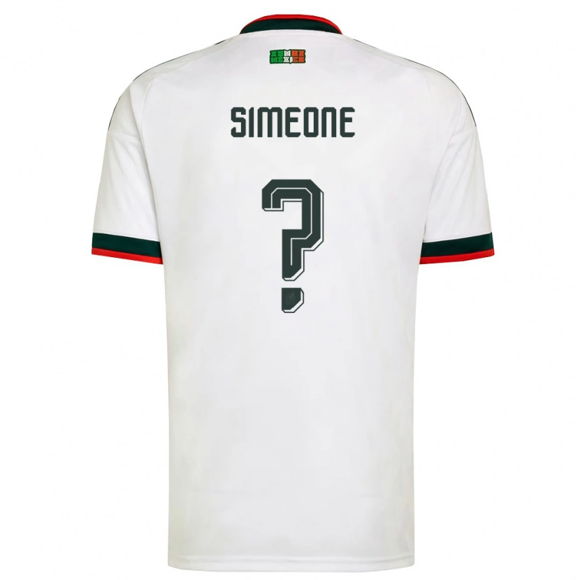 Danxen Men Mexico Henrique Simeone #0 White Burgundy Green Away Jersey 26-28 T-Shirt
