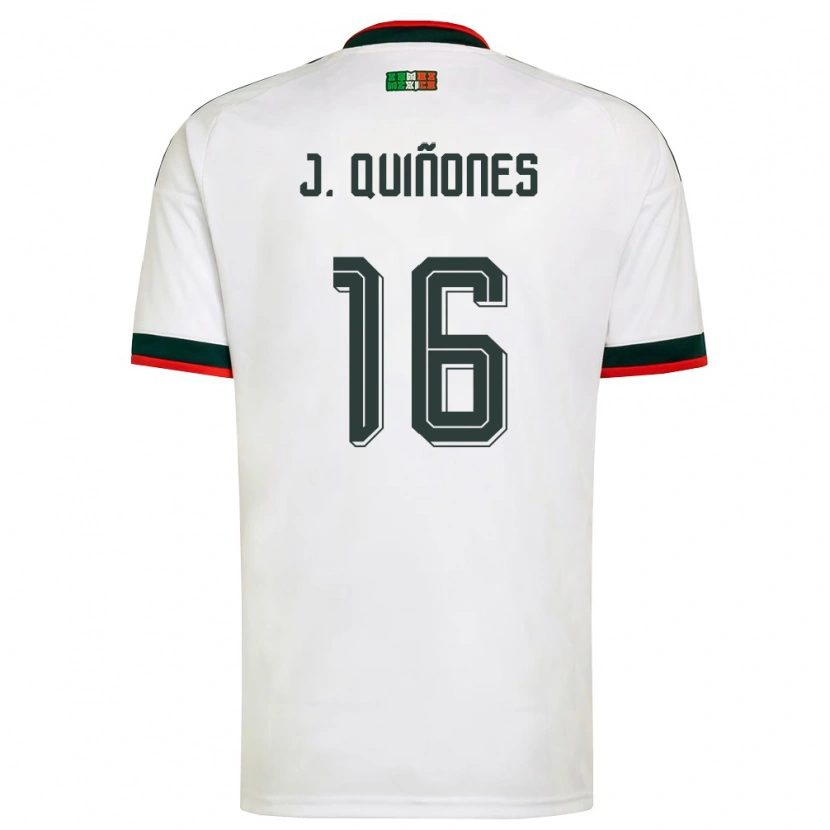 Danxen Men Mexico Julián Quiñones #16 White Burgundy Green Away Jersey 26-28 T-Shirt