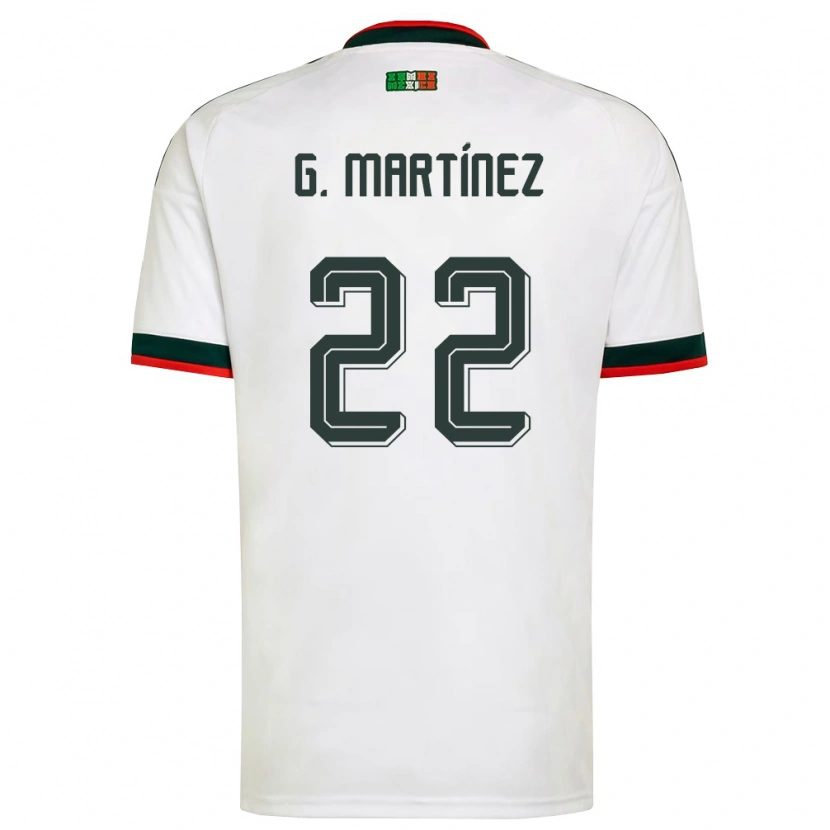 Danxen Men Mexico Guillermo Martínez #22 White Burgundy Green Away Jersey 26-28 T-Shirt