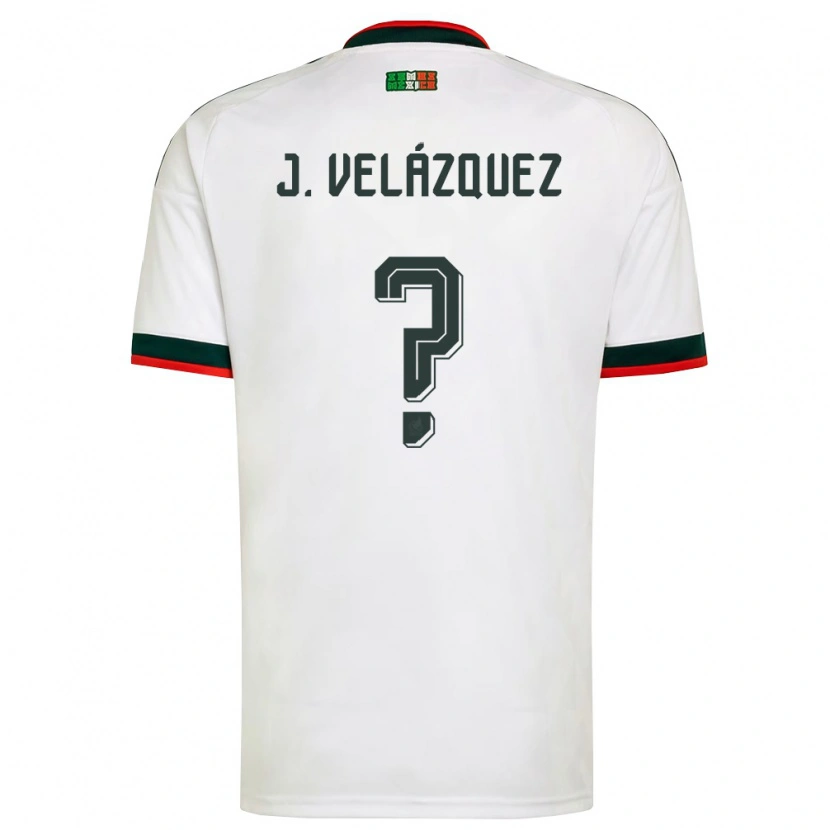 Danxen Men Mexico José Velázquez #0 White Burgundy Green Away Jersey 26-28 T-Shirt