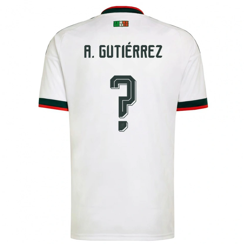 Danxen Men Mexico Alex Gutiérrez #0 White Burgundy Green Away Jersey 26-28 T-Shirt