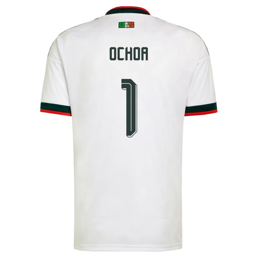 Danxen Men Mexico Emmanuel Ochoa #1 White Burgundy Green Away Jersey 26-28 T-Shirt