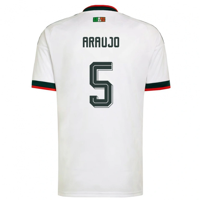 Danxen Men Mexico Julian Araujo #5 White Burgundy Green Away Jersey 26-28 T-Shirt