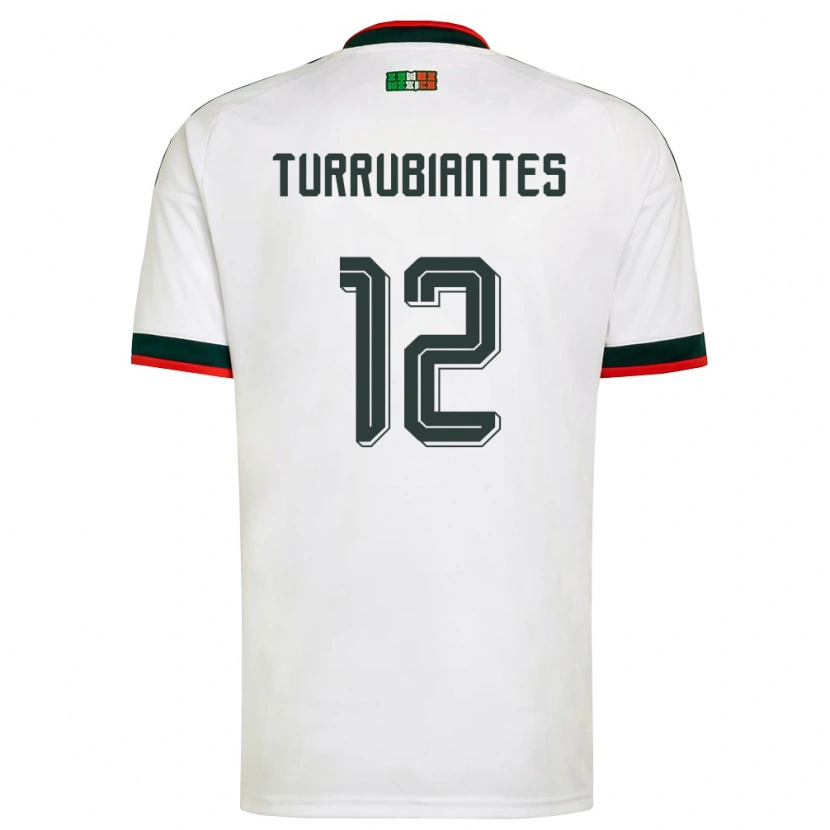Danxen Men Mexico Abdon Turrubiates #12 White Burgundy Green Away Jersey 26-28 T-Shirt