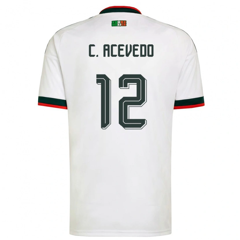 Danxen Men Mexico Carlos Acevedo #12 White Burgundy Green Away Jersey 26-28 T-Shirt