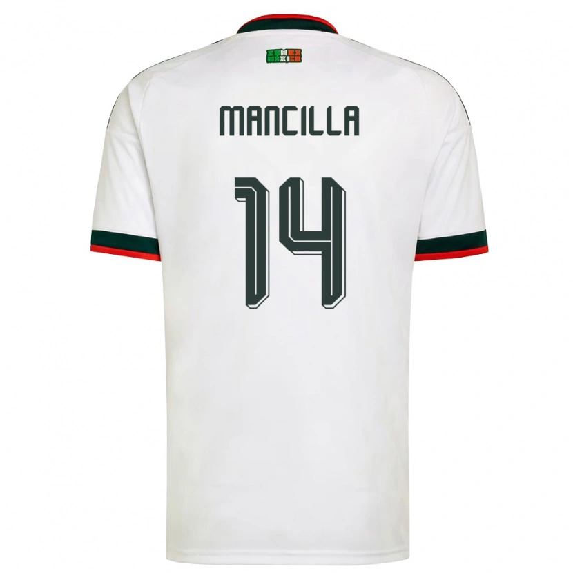 Danxen Men Mexico José Mancilla #14 White Burgundy Green Away Jersey 26-28 T-Shirt