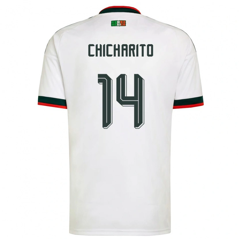 Danxen Men Mexico Chicharito #14 White Burgundy Green Away Jersey 26-28 T-Shirt