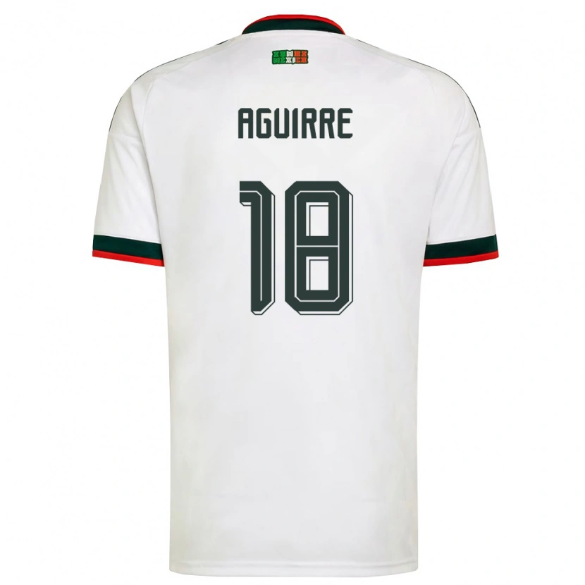Danxen Men Mexico Eduardo Aguirre #18 White Burgundy Green Away Jersey 26-28 T-Shirt